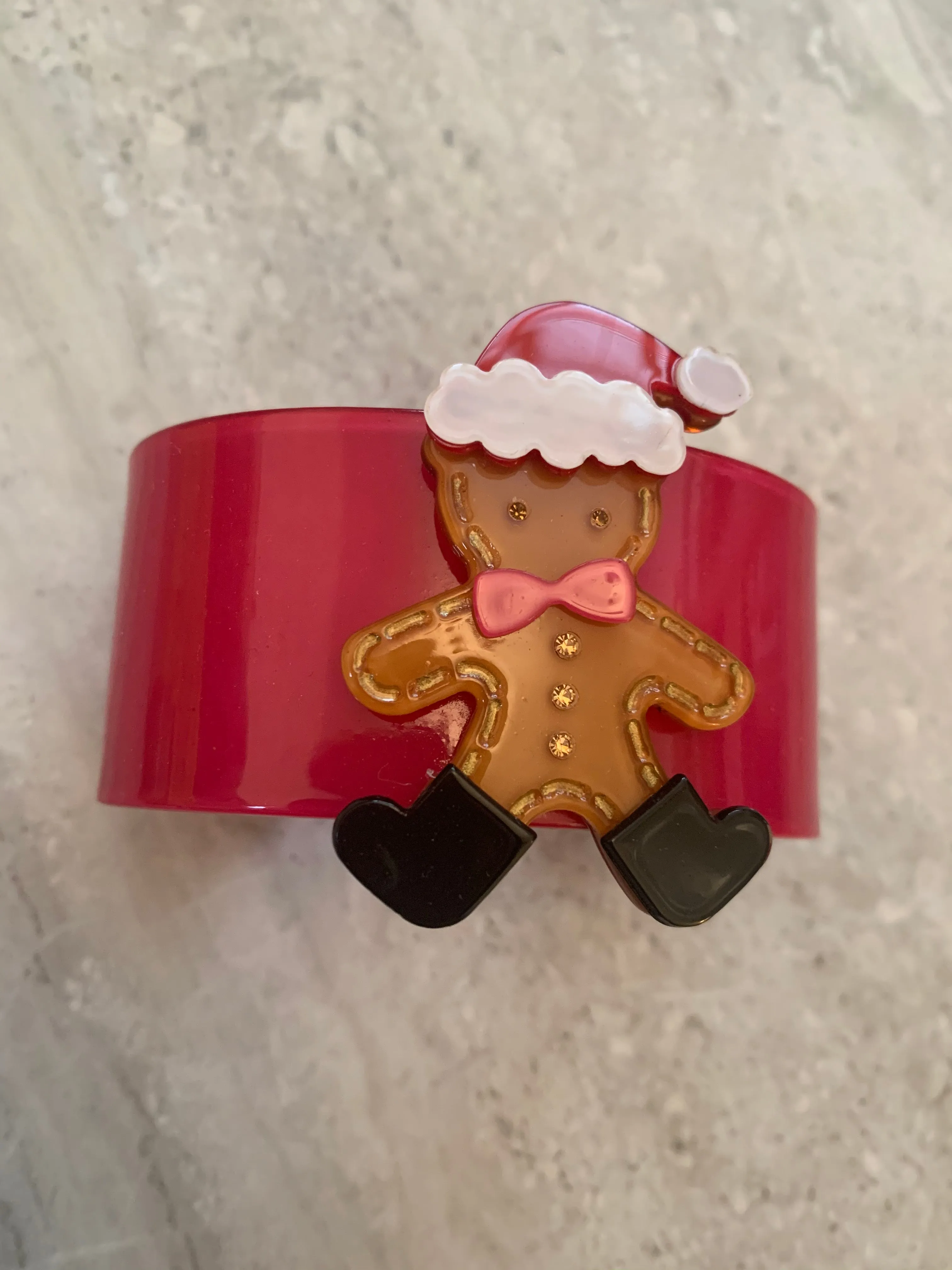 Gingerbread Santa Cuff Bracelet