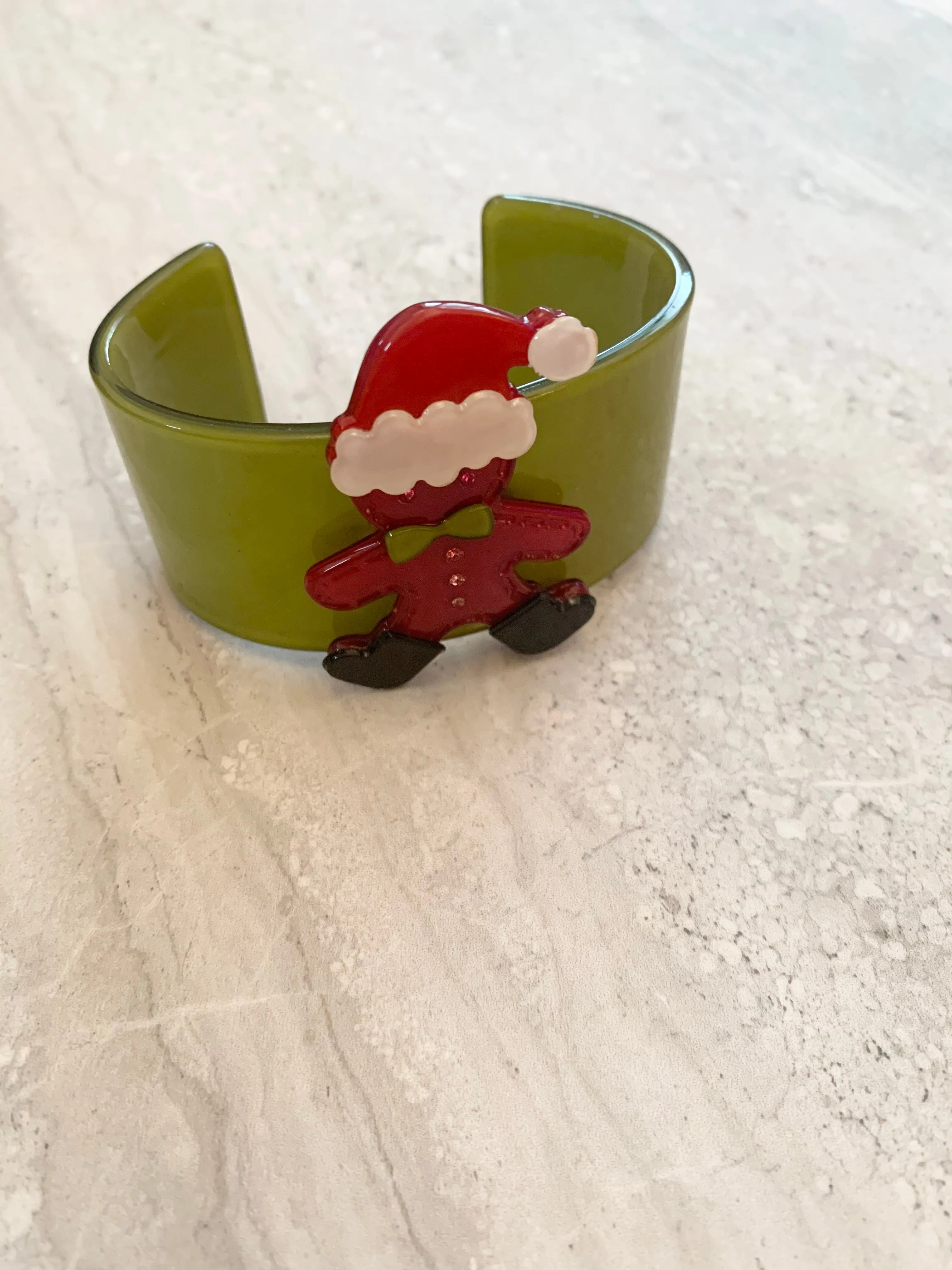 Gingerbread Santa Cuff Bracelet