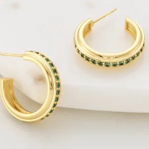 Gold Kyla Hoop | Emerald