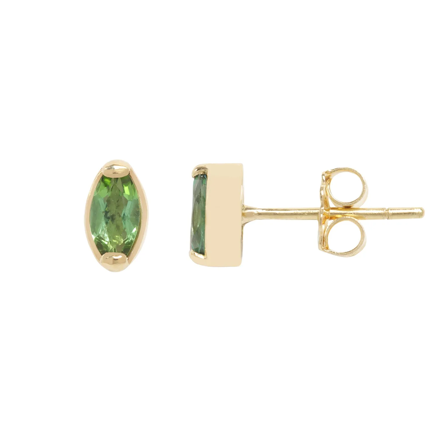 Green Tourmaline Marquise Studs