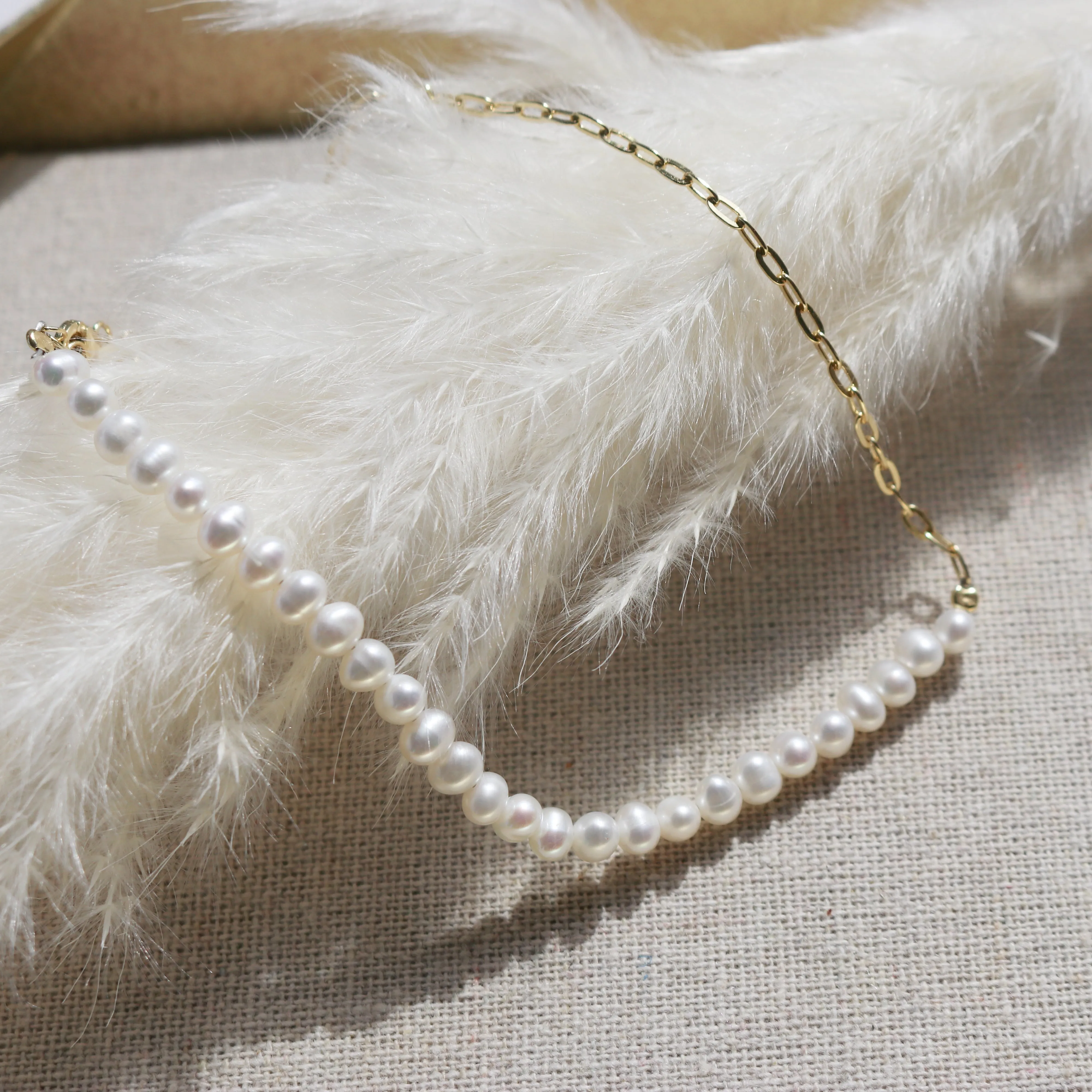 Half & Half Pearl Choker