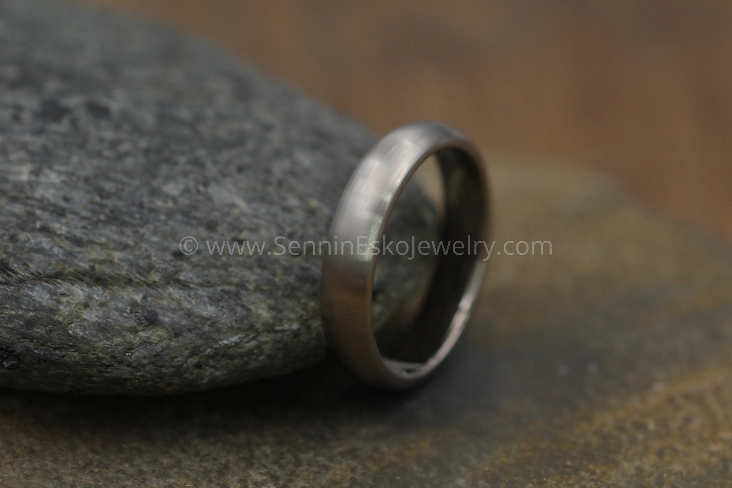 Half Round 4.5x1.9mm 14kt Palladium Based White Gold Band - Matte Finish - Nickel Free