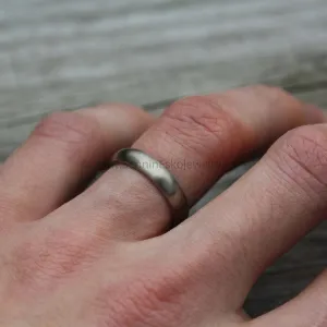 Half Round 4.5x1.9mm 14kt Palladium Based White Gold Band - Matte Finish - Nickel Free