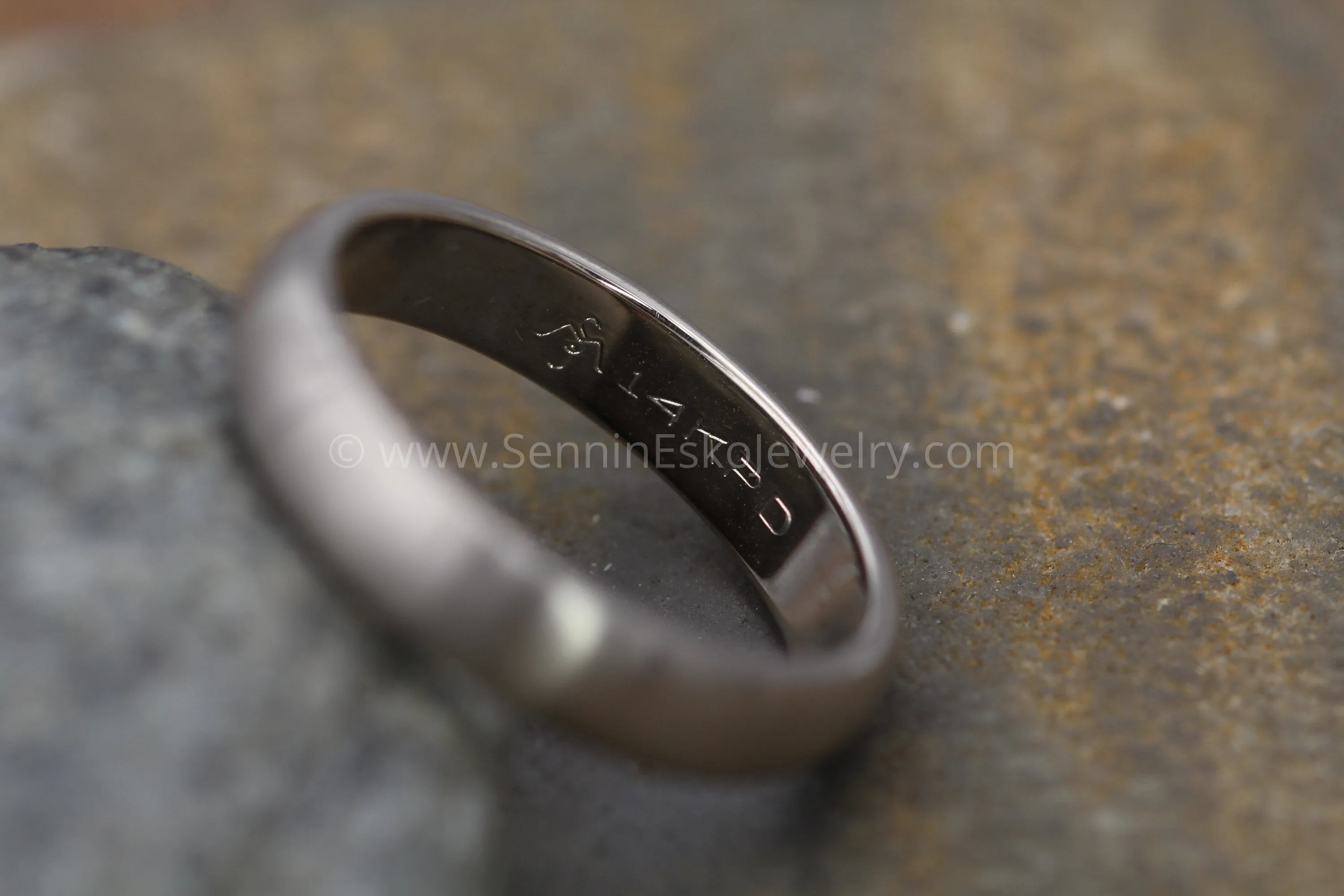 Half Round 4.5x1.9mm 14kt Palladium Based White Gold Band - Matte Finish - Nickel Free