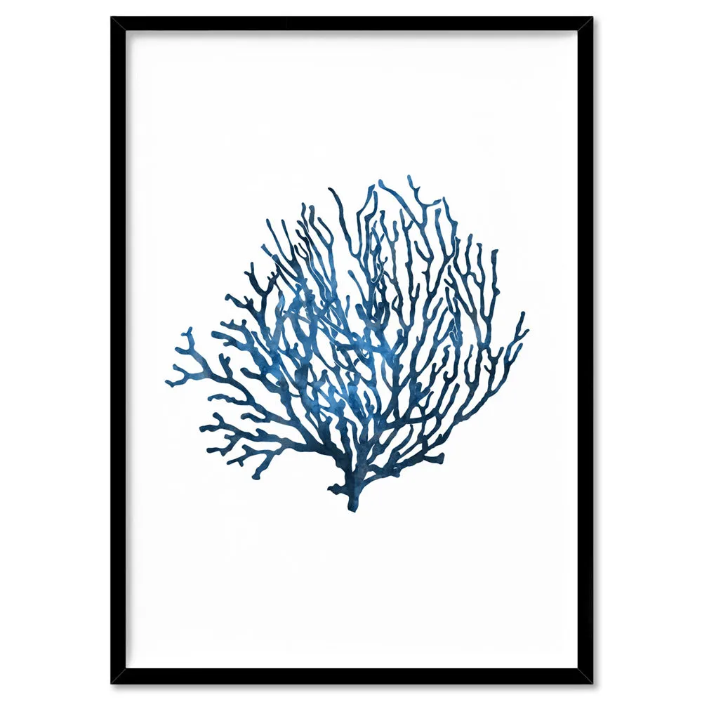 Hamptons Watercolour Blue Coral VI - Art Print