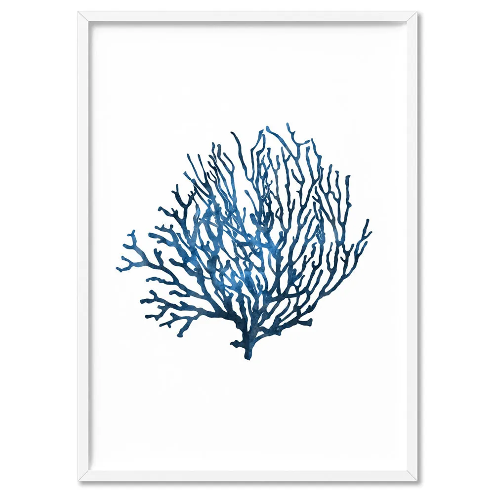 Hamptons Watercolour Blue Coral VI - Art Print