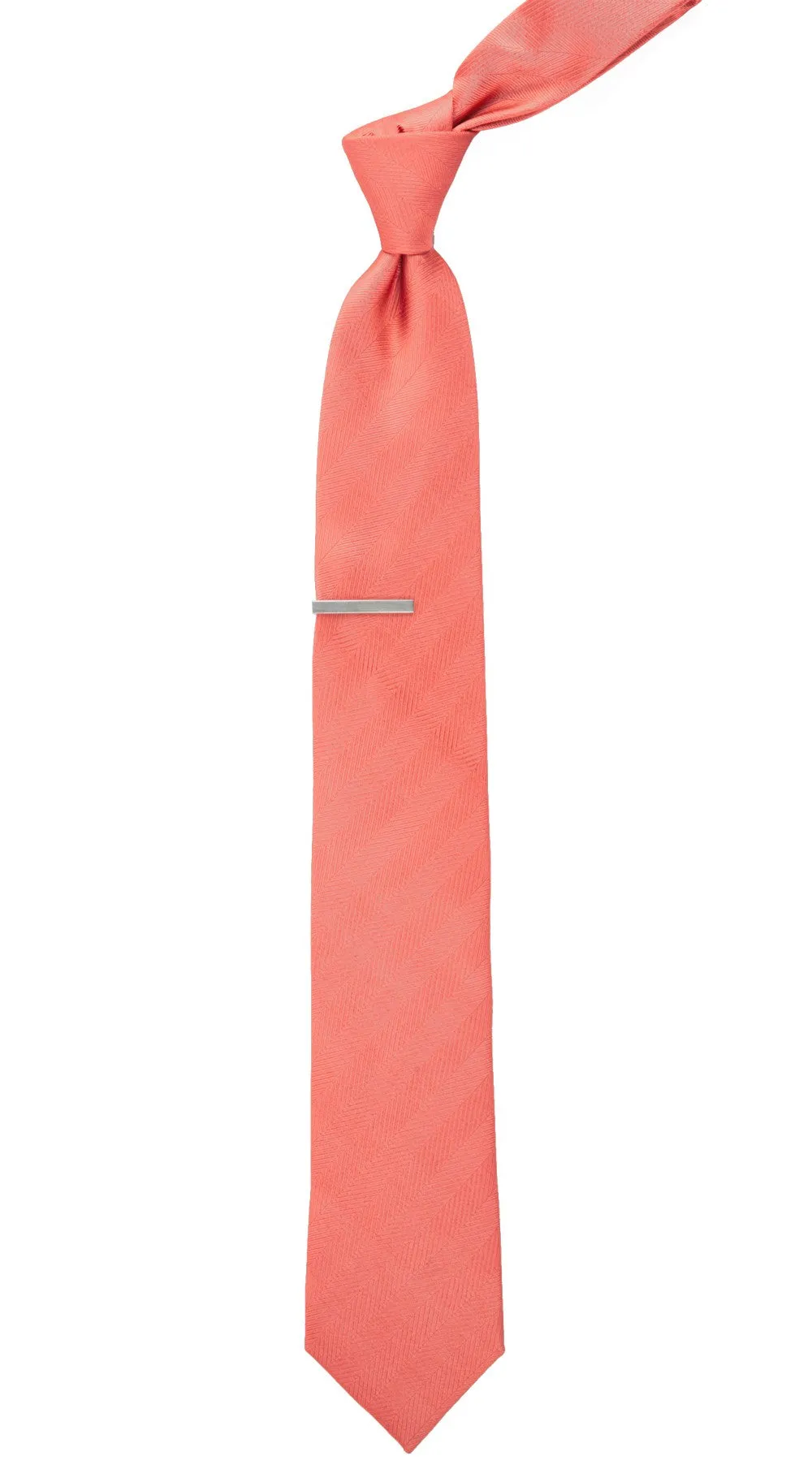 Herringbone Vow Coral Tie