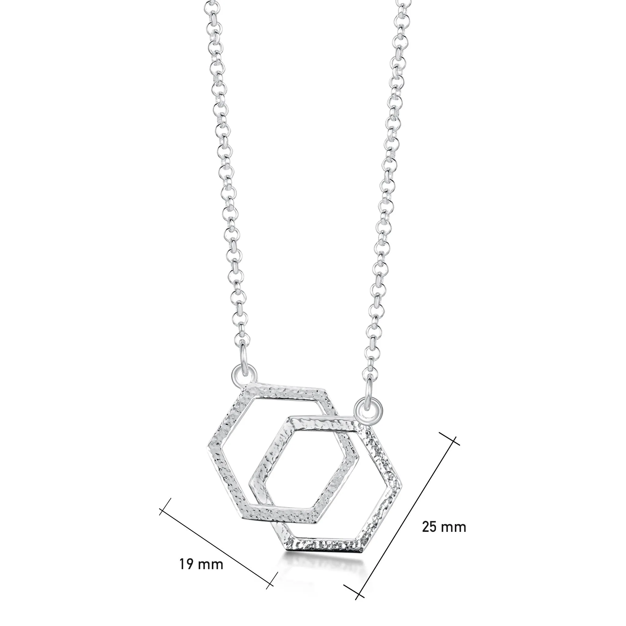 Honeycomb Small Double Link Necklace in Sterling Silver