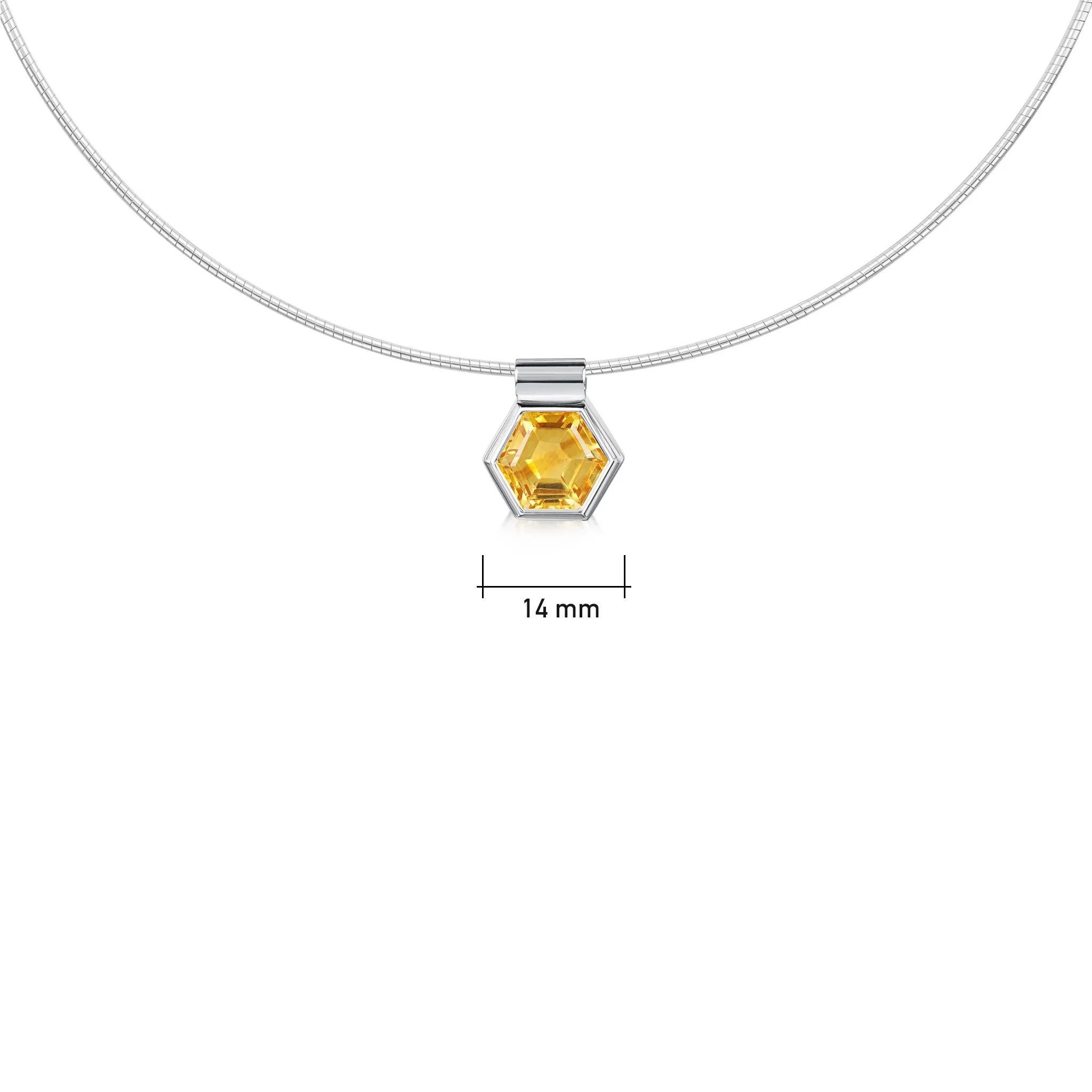 Honeycomb Sterling Silver Necklace with Citrine