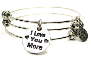 I Love You More Circle Triple Style Expandable Bangle Bracelet