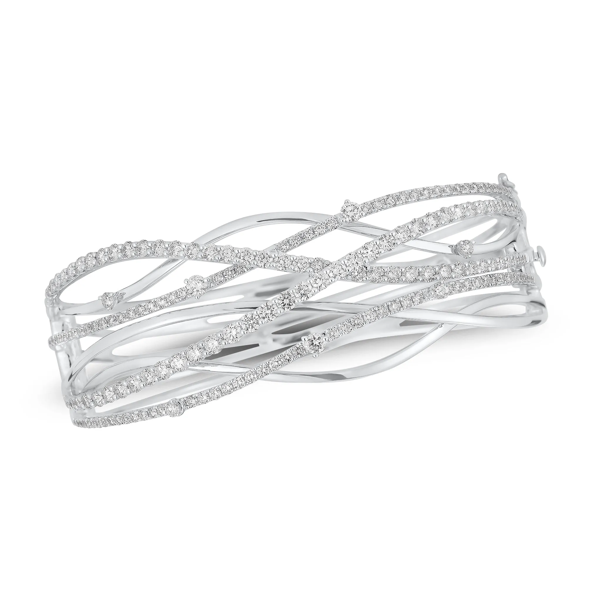 Intricate Diamond Wave Bangle