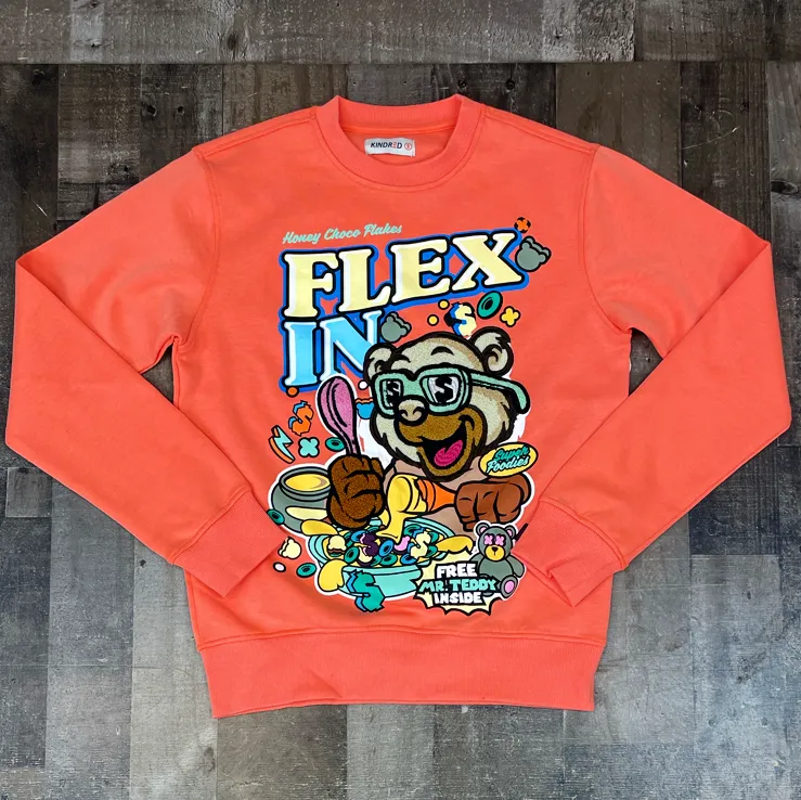 Kind red- honey choco flakes crewneck (coral)