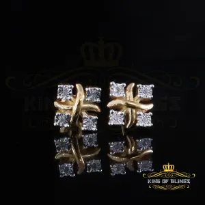 King of Blings-0.05ct Diamond 925 Sterling Silver Yellow for Men's & Women Stud XOXO Earrings