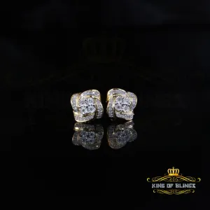 King of Blings-0.25ct Diamond 925 Sterling Silver Yellow for Men's & Women Stud SWRILL Earrings