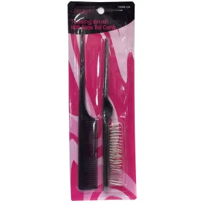 Labeaute Non Scratching Teasing Brush with Bone Tail Comb Set No.436