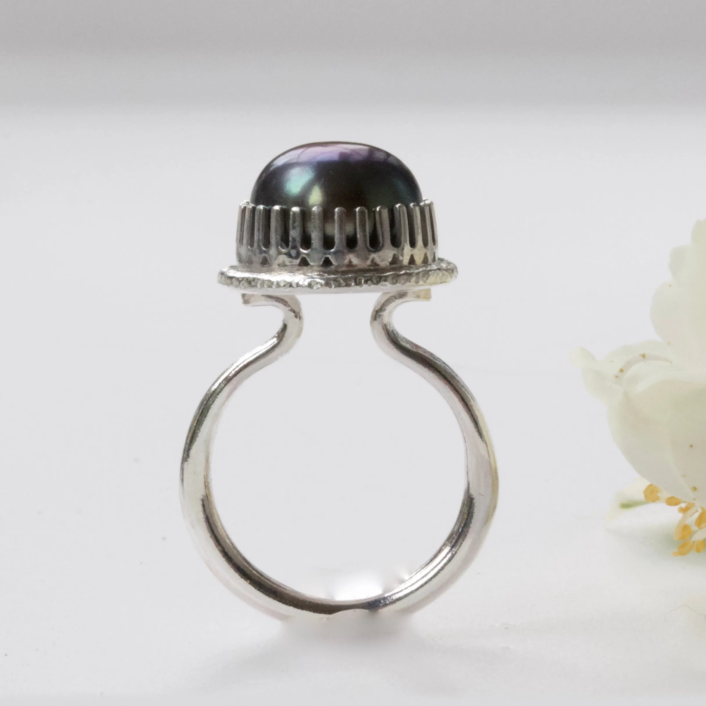 Large Pearl Ring-Pearl Cocktail Ring-Pearl Engagement Ring-June Birthstone