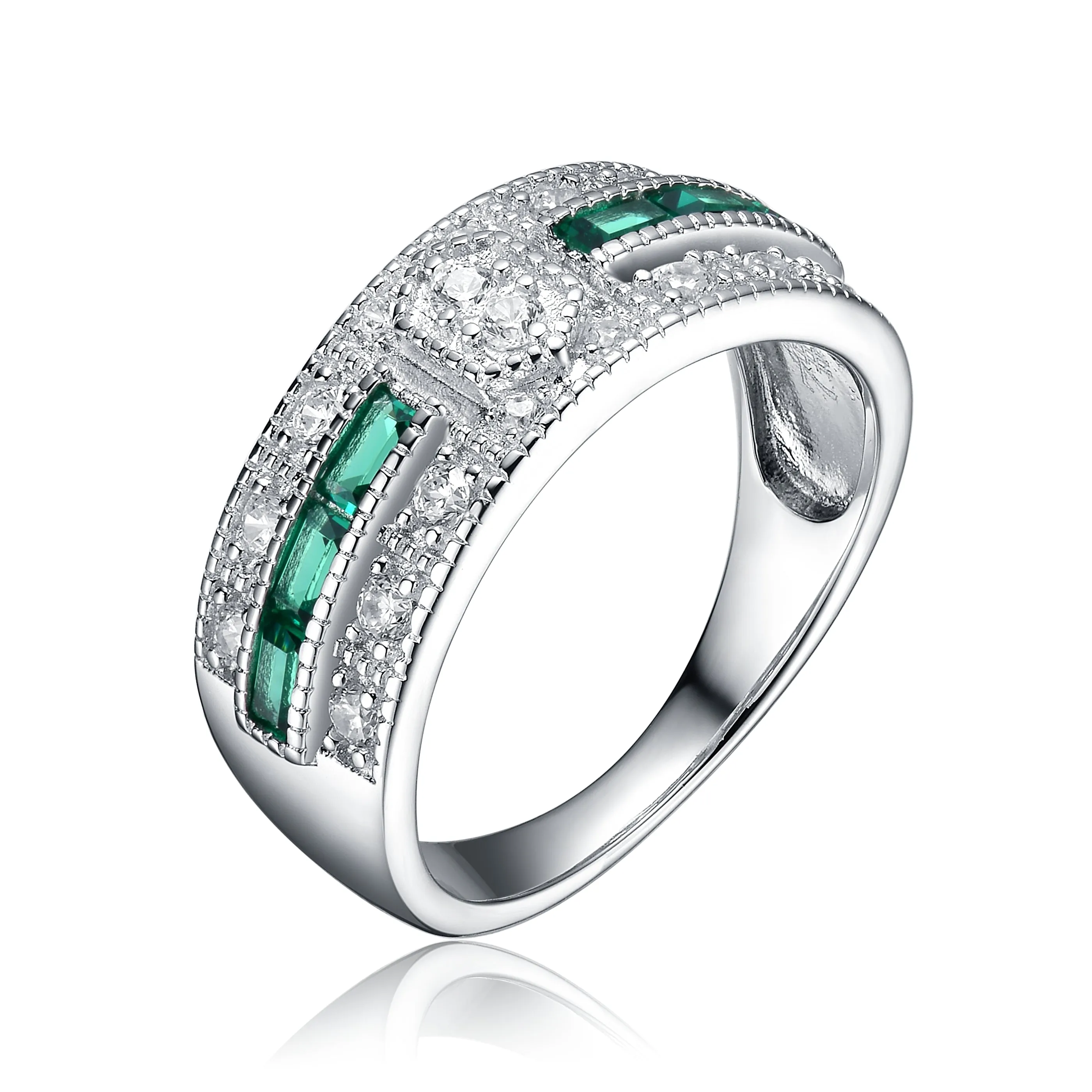 Les Haudères Emerald Déco Cocktail Ring