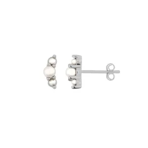 LUCIE PEARL STUDS SILVER