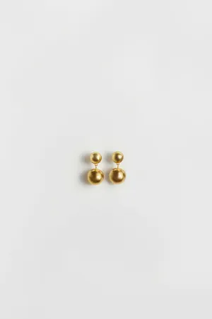 LUV AJ DOUBLE BALL EARRING GOLD