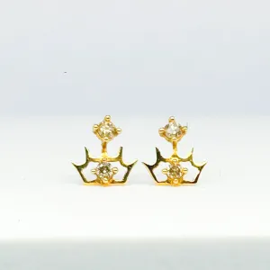 #LVNA2024 | Golden Crown Stud Deco Diamond Earrings 18kt