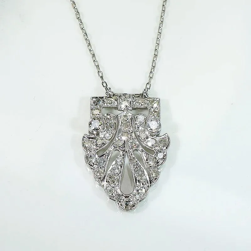 Magnificent Antique Diamond & Platinum Pendant