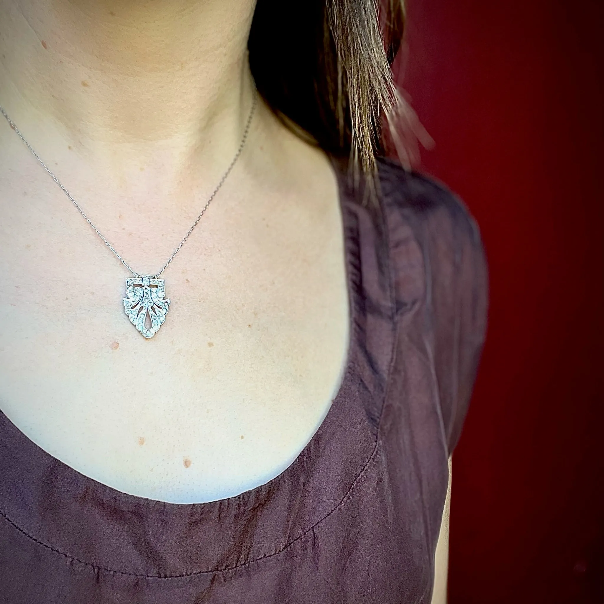 Magnificent Antique Diamond & Platinum Pendant