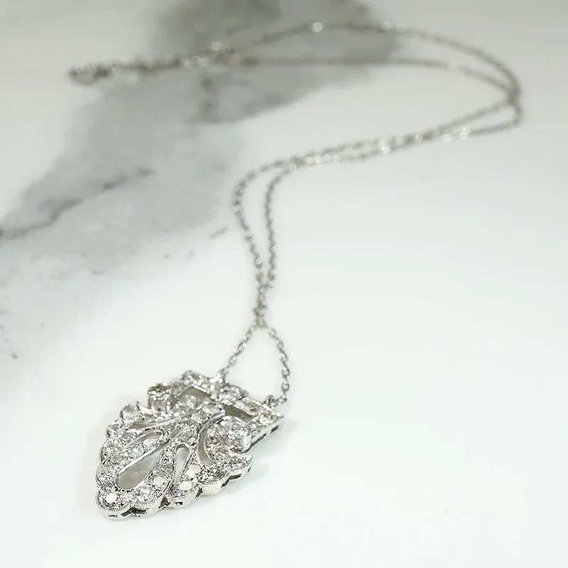 Magnificent Antique Diamond & Platinum Pendant