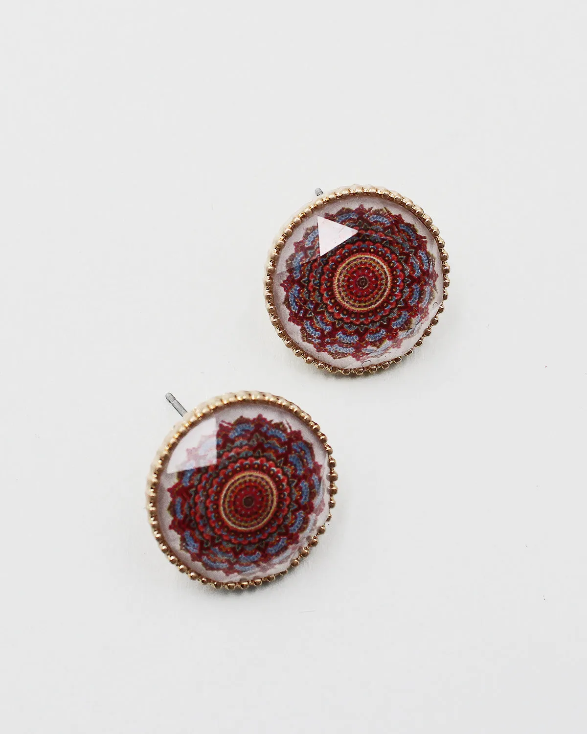 Mandala Print Stud Earrings