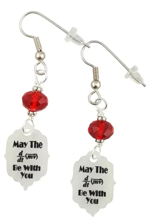 May The Force Be W/ You Math Pun, Earrings