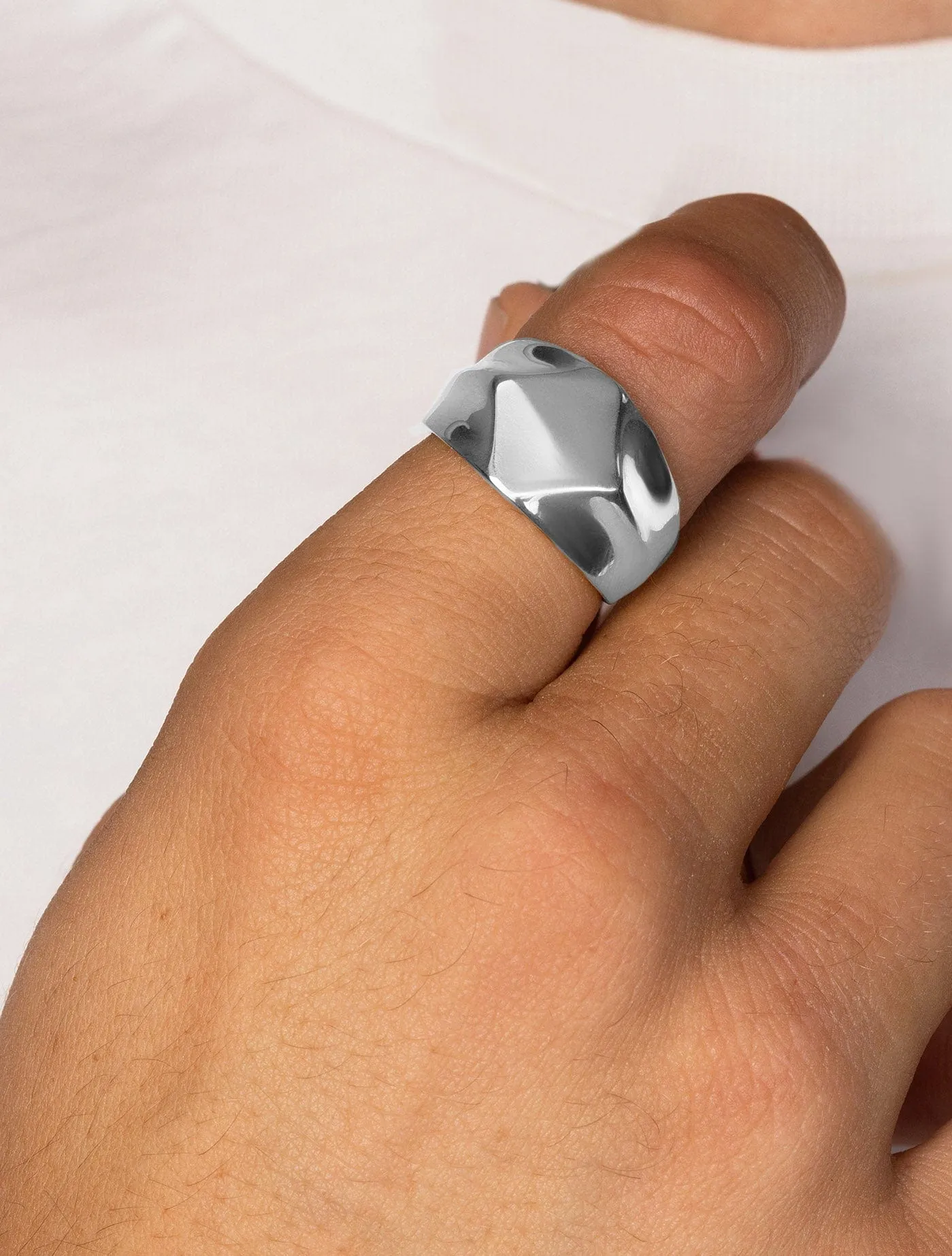 Men's Squared Stainless Steel Ring