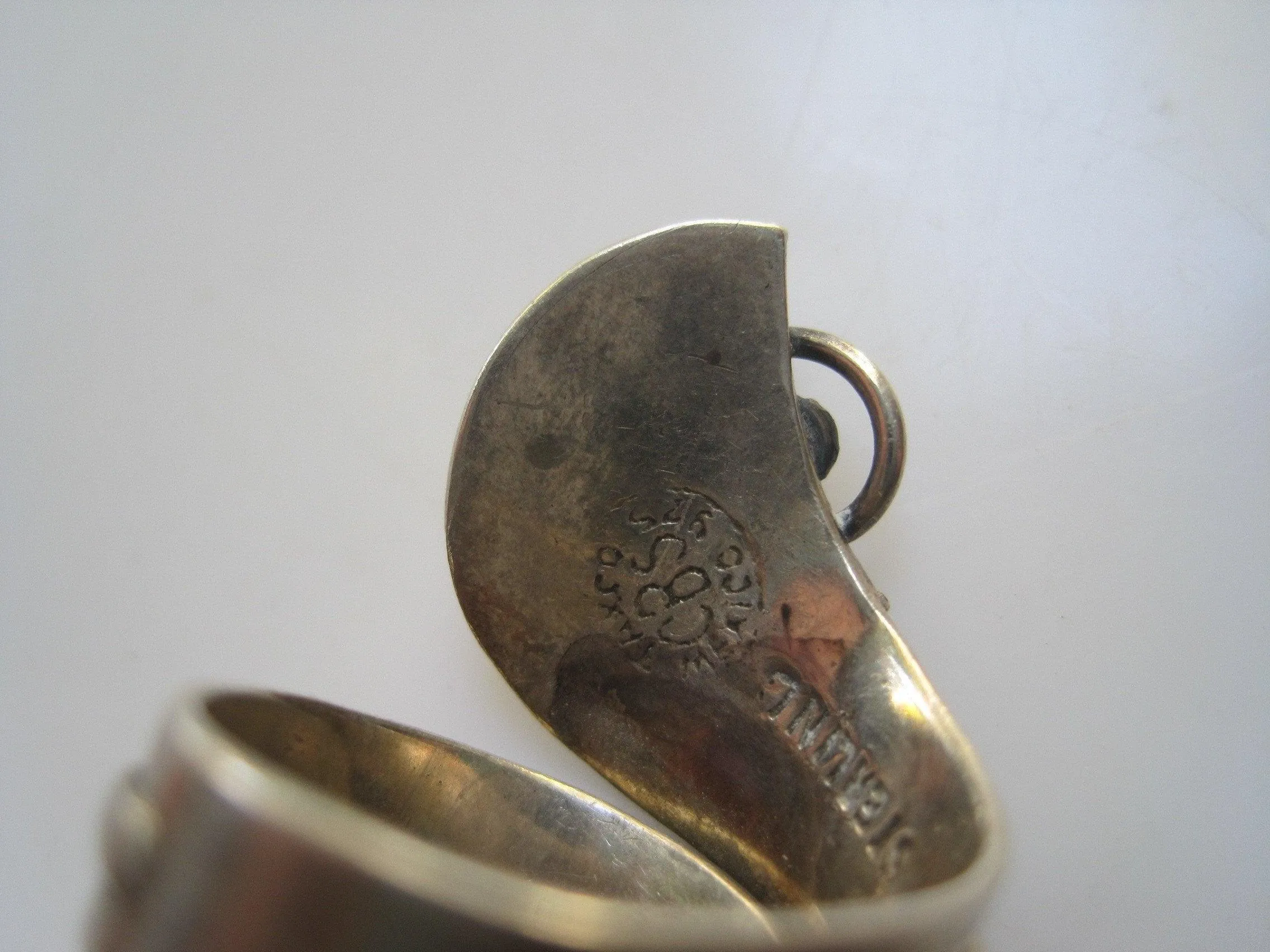 Mexican Ring Sterling Silver Bypass with Swirls