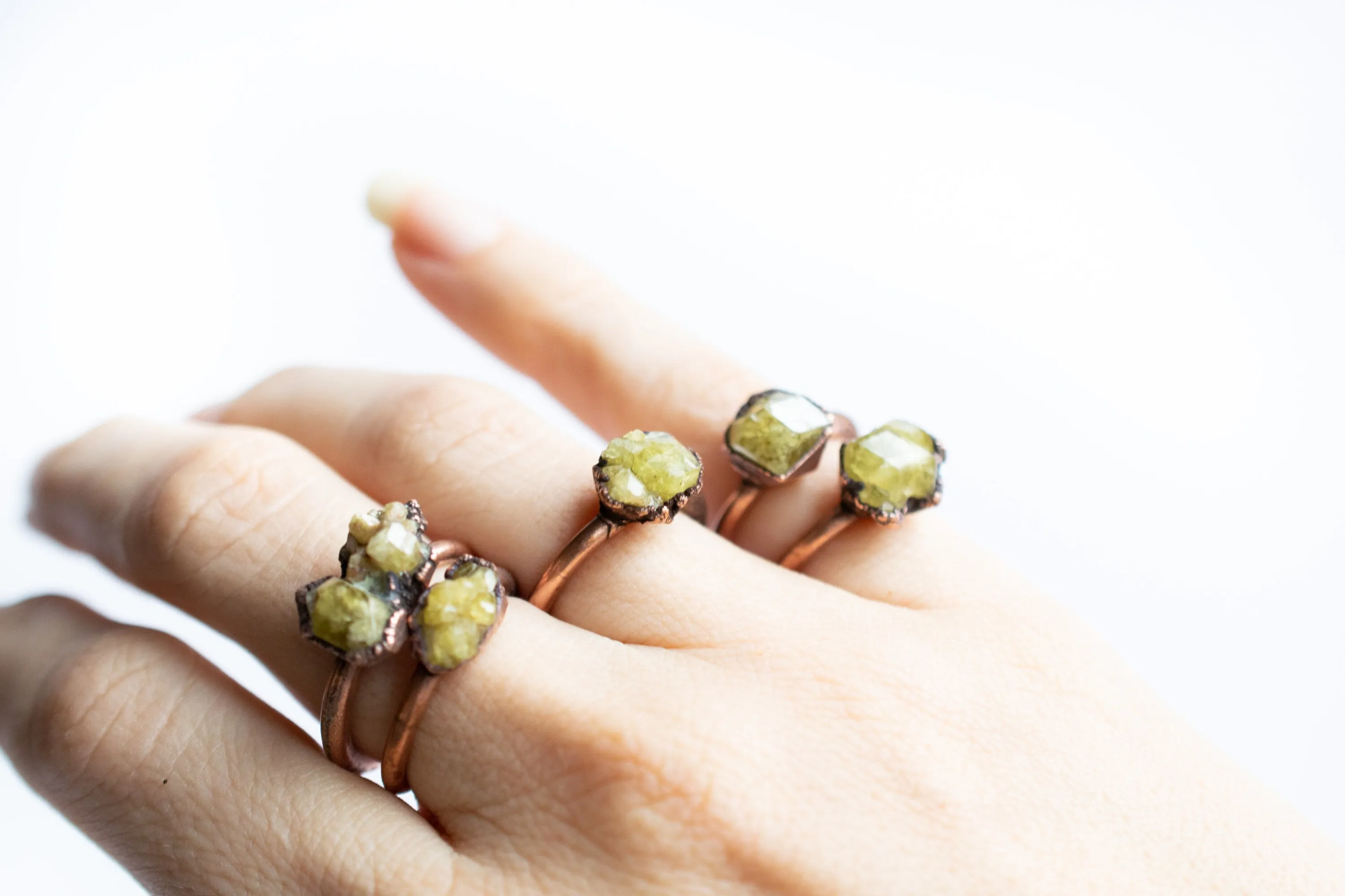 Mexican yellow garnet ring | Garnet ring