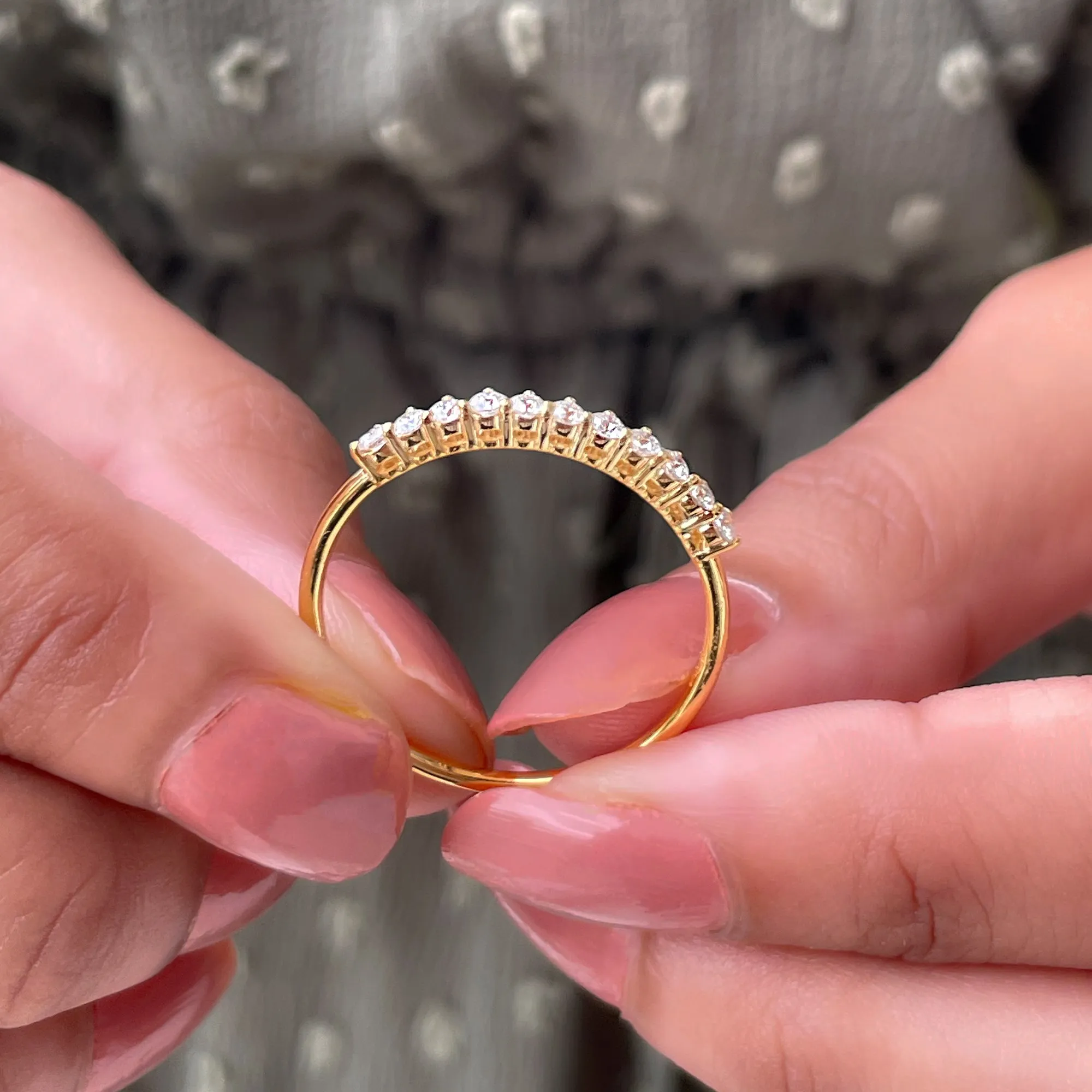 Minimal Moissanite Half Eternity Ring