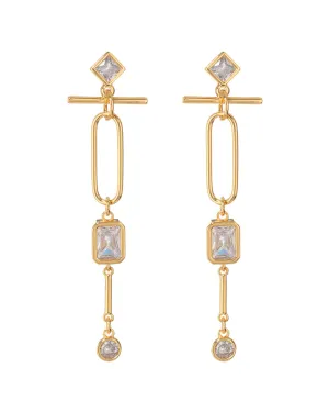 Mixte Drop Statement Earrings- Gold