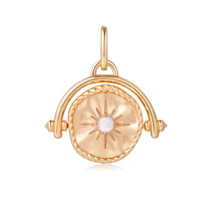 Moonstone Gold Spinning Disc Pendant - Inner Glow