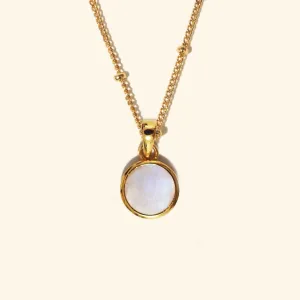 Moonstone With Bubble Chain Necklace