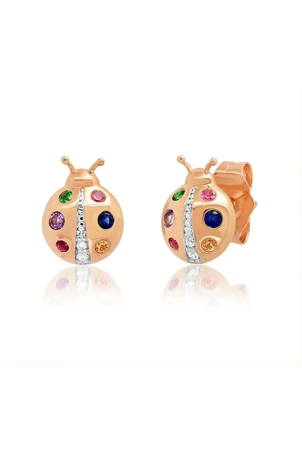 Multi Colored Ladybug Studs