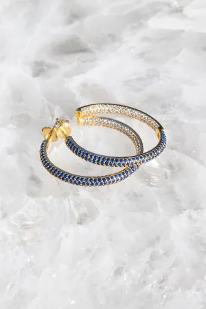 Native Gem - PARIS HOOPS- BLUE SAPPHIRE