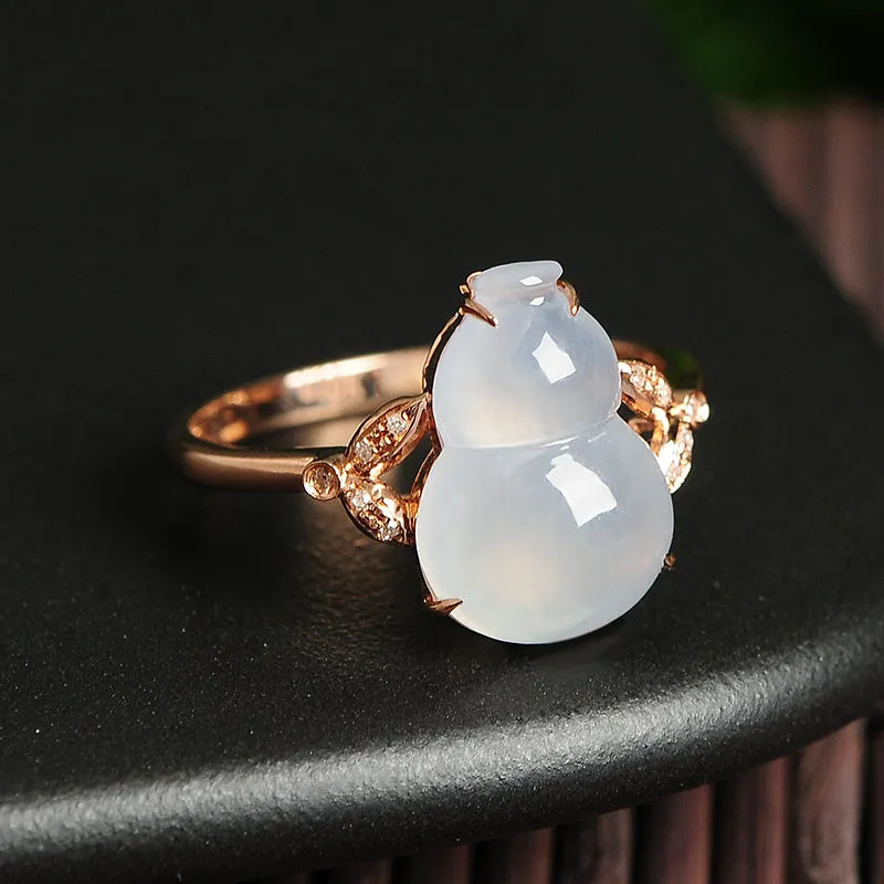 Natural Jade Ring Jadeite Gold Gourd Ring RG70