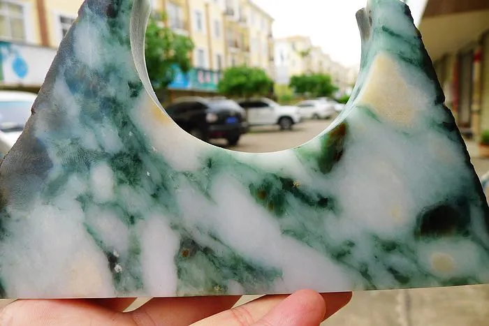 Natural Jade Rough Jadeite Raw (544g,16X6.5X1.8cm)