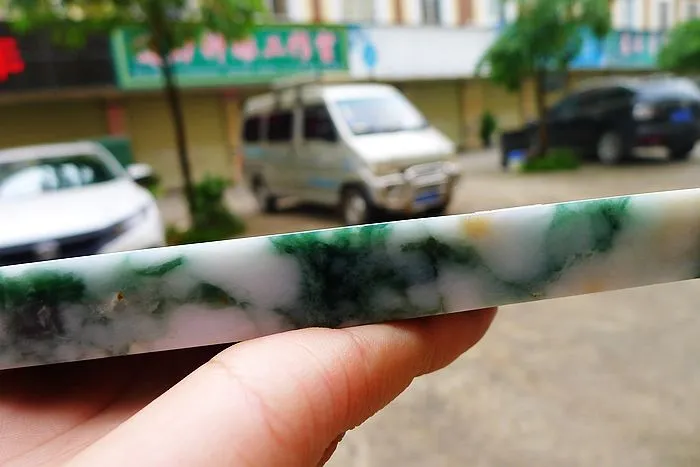 Natural Jade Rough Jadeite Raw (544g,16X6.5X1.8cm)