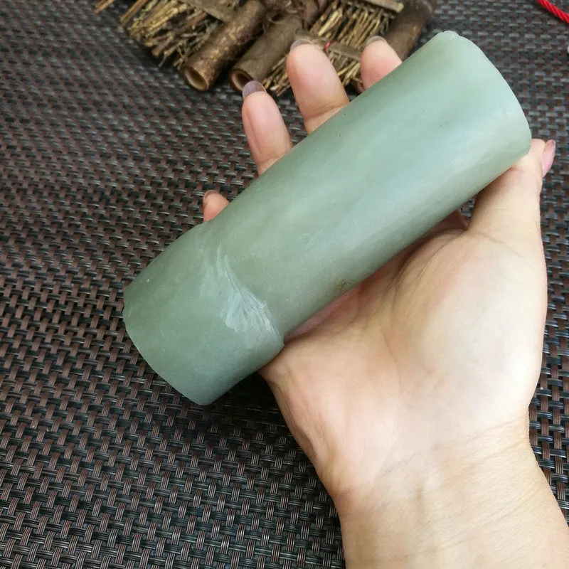 Natural Kunlun Jade Rough Nephrite Raw (583g,12X4.5cm)