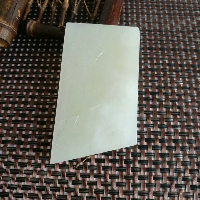 Natural Kunlun Jade Rough Nephrite Raw (91g,8X4.5X0.7cm)