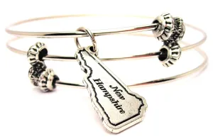 New Hampshire Triple Style Expandable Bangle Bracelet