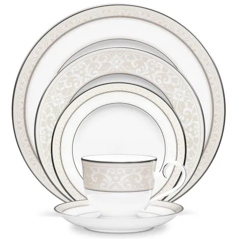 Noritake Silver Montvale Platinum Dinnerware Set