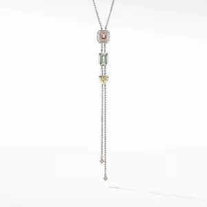 Novella Y Necklace with Morganite, Pavé Diamonds and 18K Rose Gold