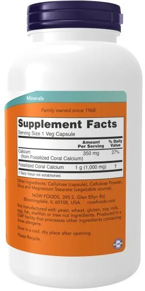 Now Foods Coral Calcium - 1000mg 250 VegCap