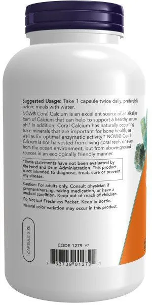 Now Foods Coral Calcium - 1000mg 250 VegCap