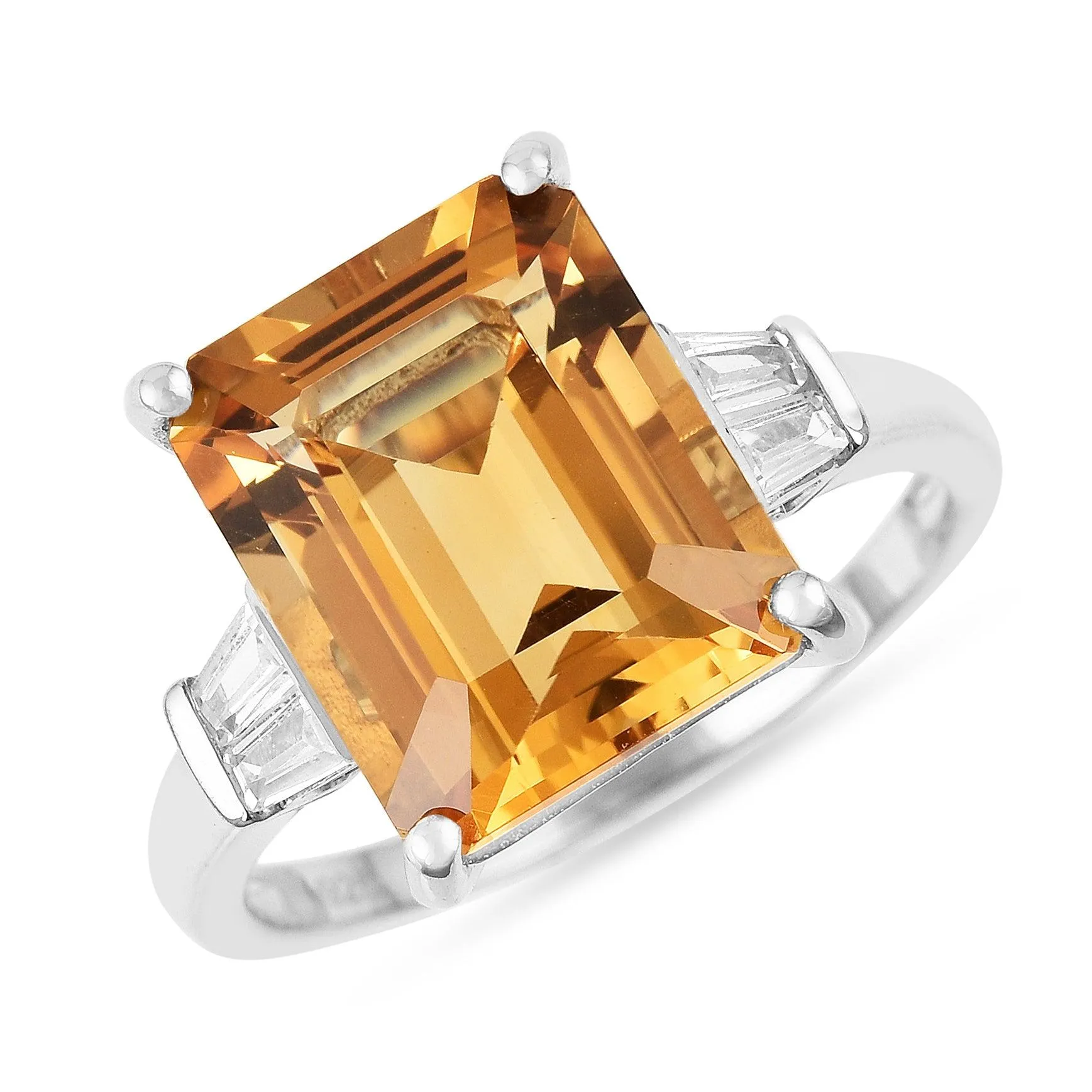 Octagon Citrine Statement Ring