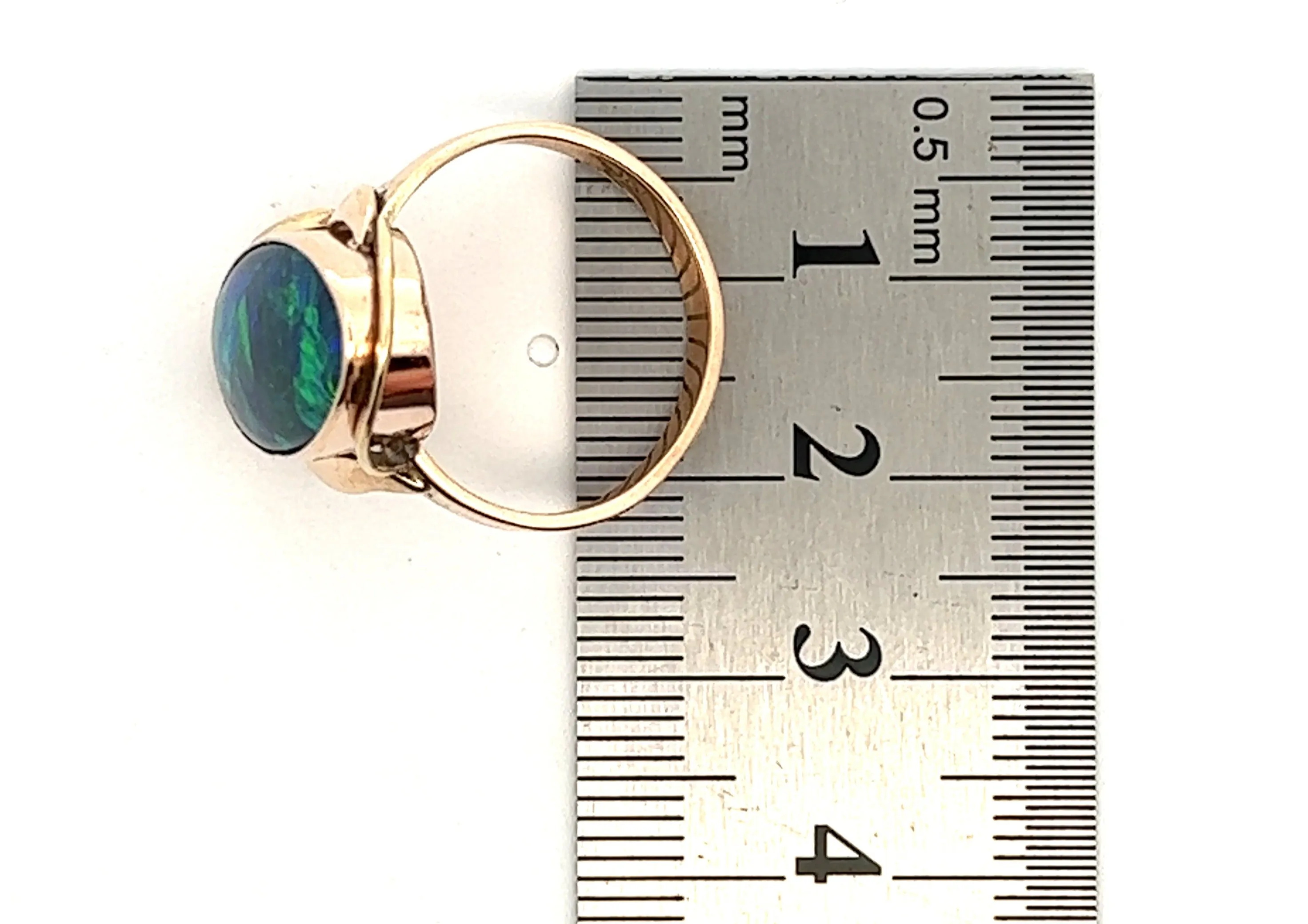 Opal Triplet Yellow Gold Cocktail Ring